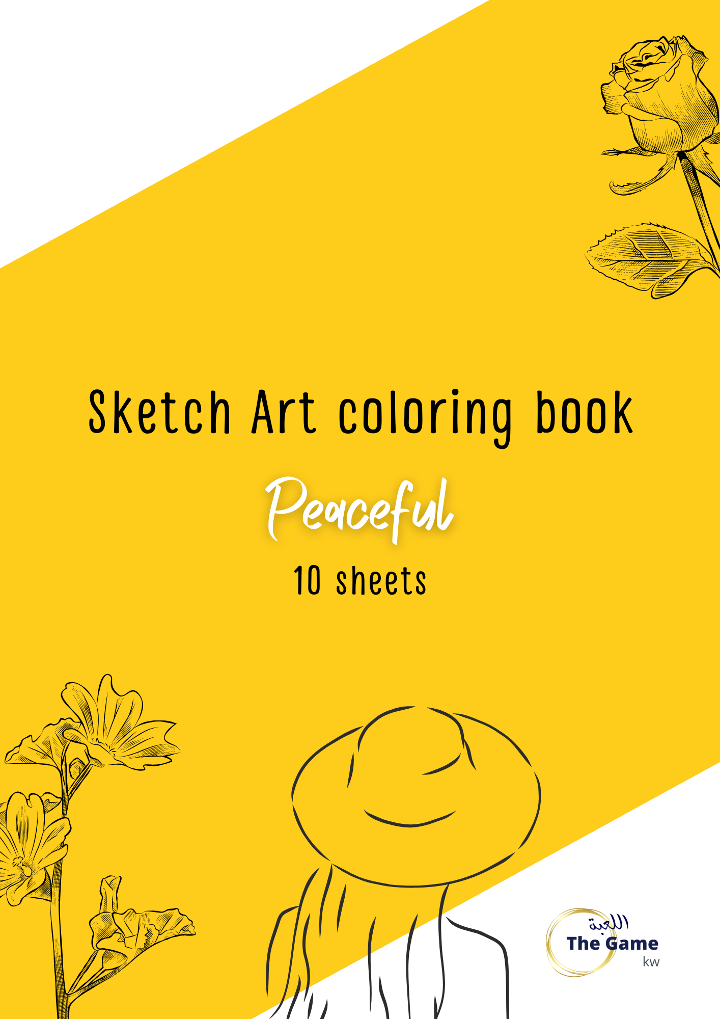 Sketch art coloring book (peacful)